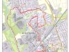 Auf der Karte eingezeichnete 10km Strecke des Stadtlauf Düren