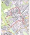Auf der Karte eingezeichnete 5km Strecke des Stadtlauf Düren