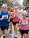 Läufer auf der Straße beim Stadtlauf Düren
